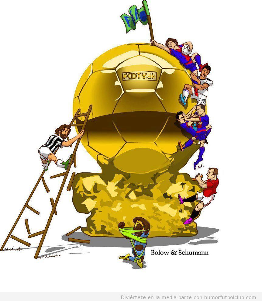 Viñeta graciosa de los aspirantes al balón de oro 2012