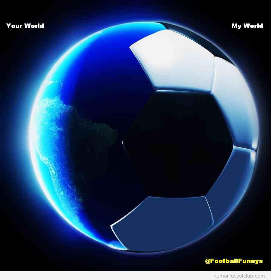 Díbujo mitad planeta tierra, mitad balón de fútbol