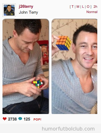 Fotos de John Terry en Instagram solucionando el cubo de Rubik