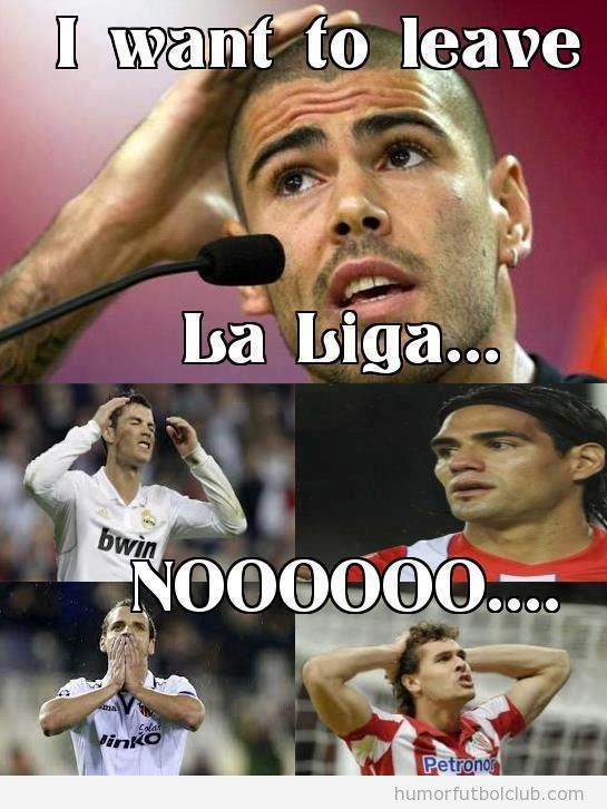 Meme gracioso de Valdés diciendo que deja la Liga Española
