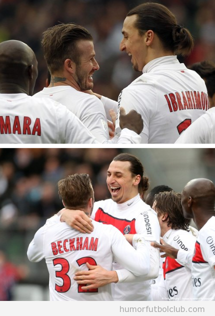 Fotos de Ibrahimovic y Beckham riéndose en plan amigos