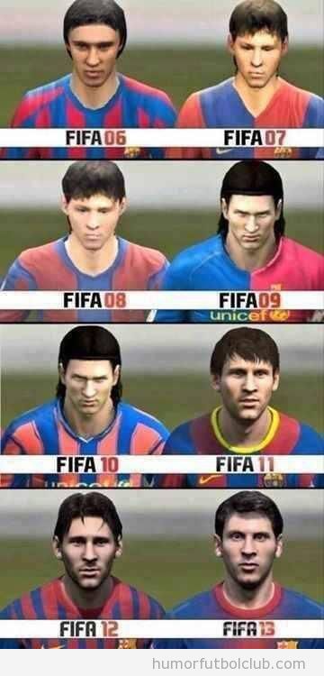Evolución del físico de Messi en el videojuego FIFA