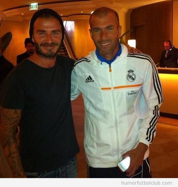 Foto de Beckham y Zidane en la gira por USA