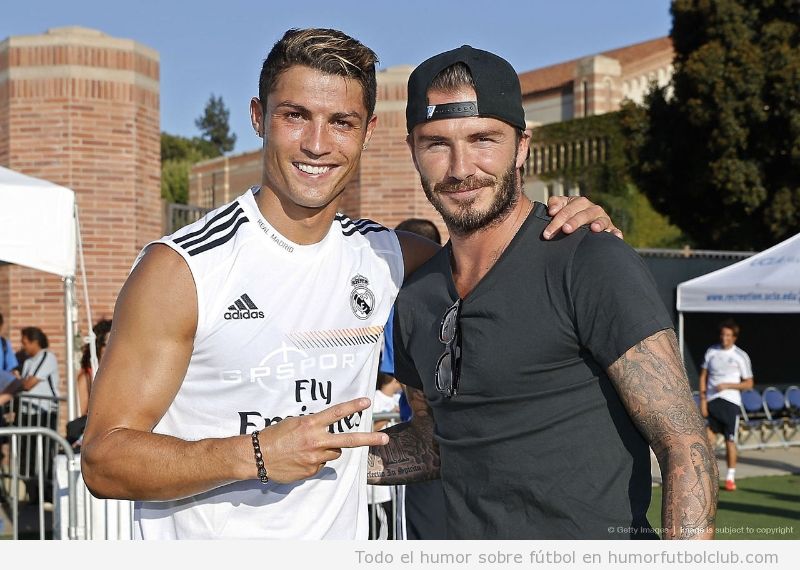 Foto de Cristiano Ronaldo y Beckham en la gira del Madrid por USA