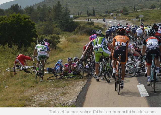 Foto graciosa, fail caída del pelotón del Tour de Francia