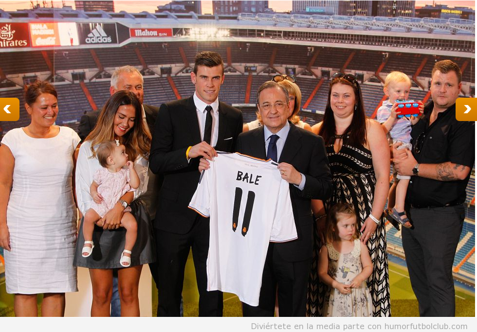 Foto de la presentación Gareth Bale con toda su familia en Madrid
