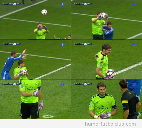 Fotos de cómo Sergio Ramos lesiona a Iker Casillas en el Real Madrid vs Galatasaray