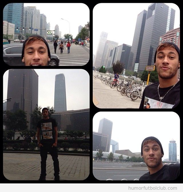Autofotos ridículas de Neymar en China