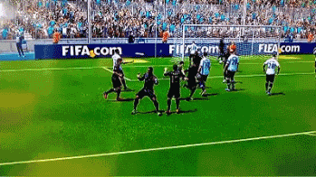 Gif animado divertido celebración FIFA 14 flotando en el aire