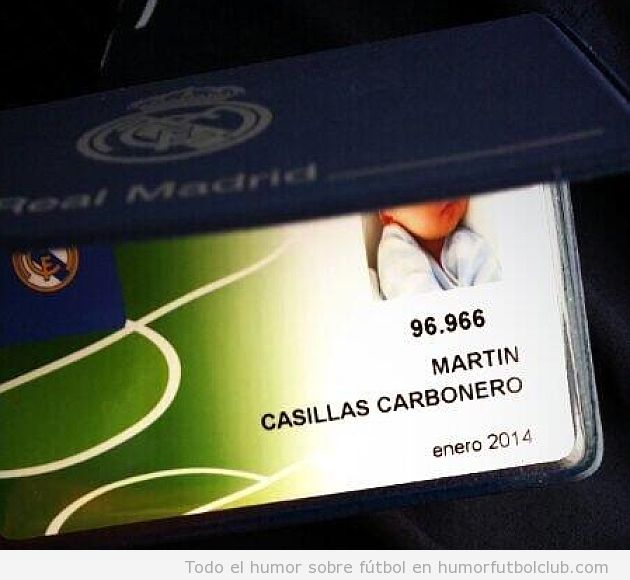 Carnet de socio del Real Madrid del hijo de Iker Casillas y Sara Carbonero