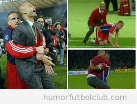 Fotos graciosas de momentos íntimos de Guardiola y Ribéry