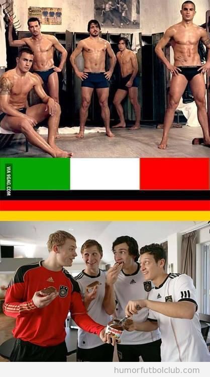Fotos graciosas diferencia Italia y Alemania, Mundial Brasil