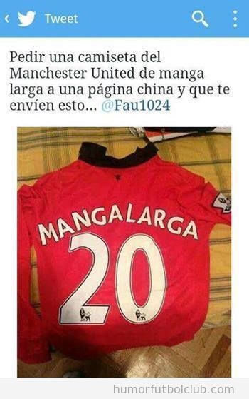 Camiseta Manchester United nombre Manga Larga
