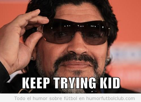 Meme gracioso Maradona sobre Messi en la final Mundial de Brasil
