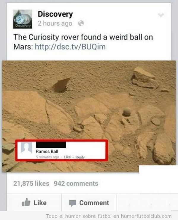 El balón de Sergio Ramos en Marte