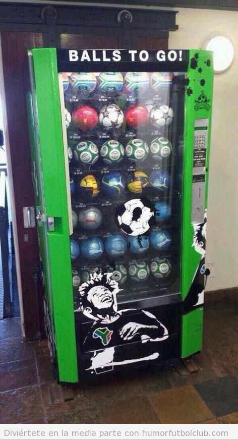 Máquina expendedora de balones de fútbol