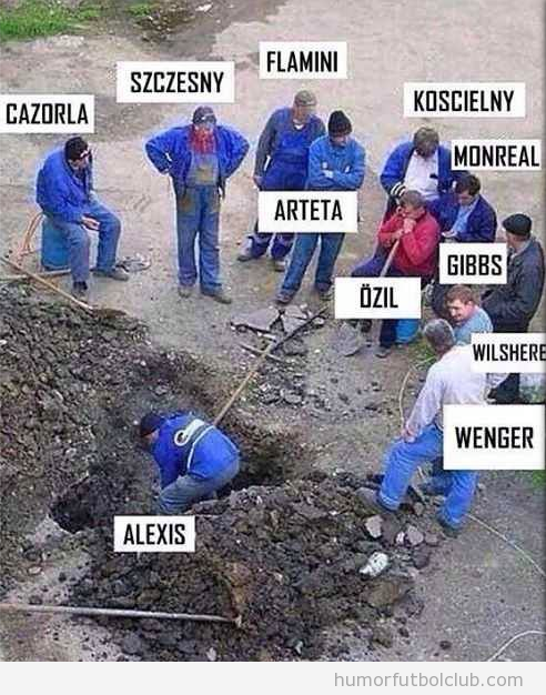 Meme gracioso Arsenal, sólo trabaja Alexis