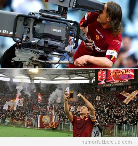 Selfie de Totti para celebrar un gol