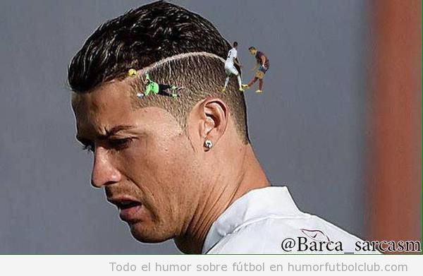 Foto graciosa nuevo peinado pelo Cristiano Ronaldo 2