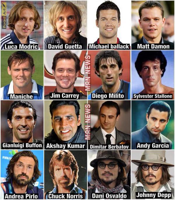 Parecido razonable jugadores fútbol y actores y famosos