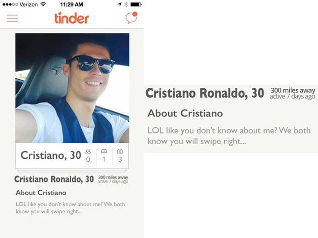 Perfil Tinder Cristiano Ronaldo