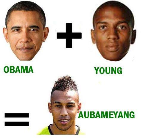 Parecidos razonables entre Obama, Young y aubameyang