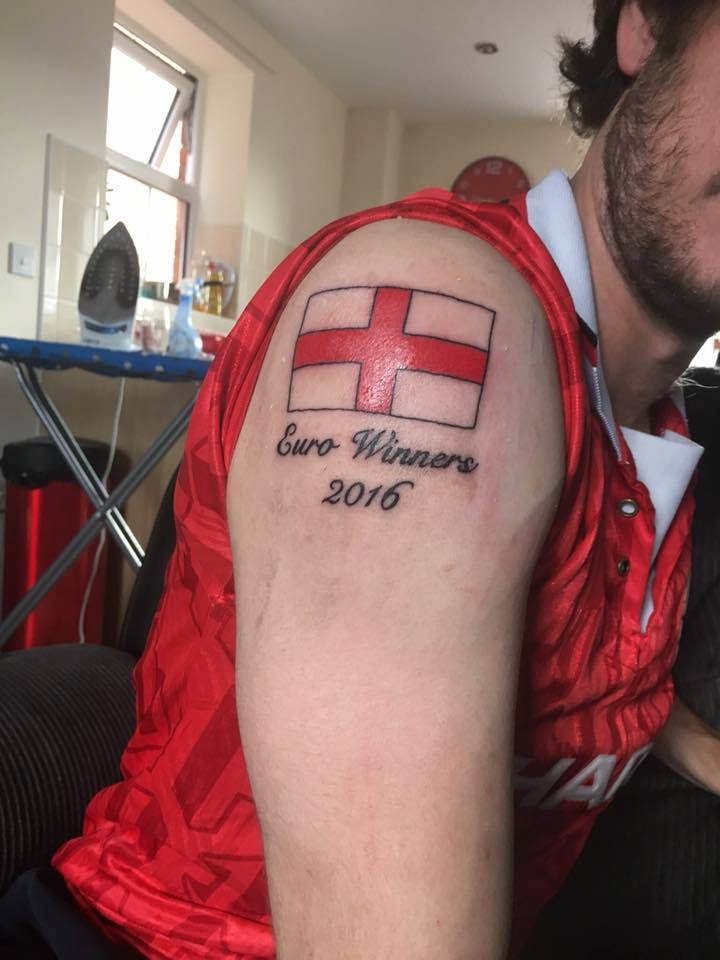 Tatuaje bandera inglaterra ganadores Eurocopa 2016