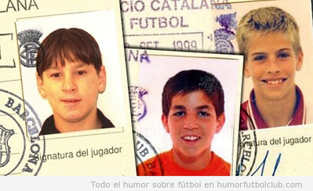 Fichas de Messi, Piqué cuando jugaban de pequeños 