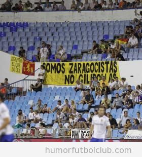 Pancarta Zaragoza Valladolid, somos zaragocistas, no gilipollas