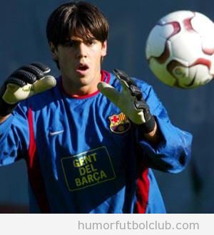 Foto del portero del Barça, Victor Valdés, de joven