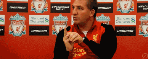 Gif gracioso del entrenador del Liverpool, Brendan Rogers