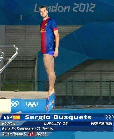 Entrenamiento de Busquets del Barça en trampolín