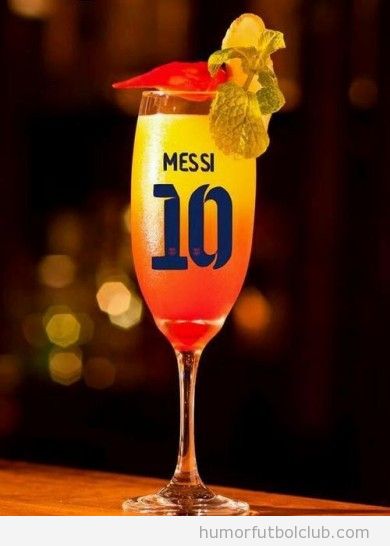 Cocktail de Leo Messi con Tequila Sunrise,parecido a camiseta del Barça