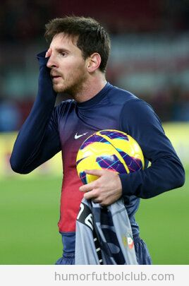 Imagen de Messi, que parece cansado, tras meter un gol al Osasuna