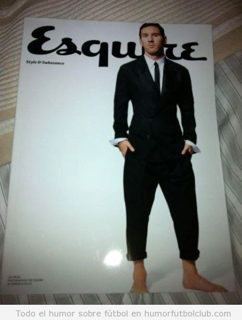Messi con los pies descalzos en la portada de Esquire