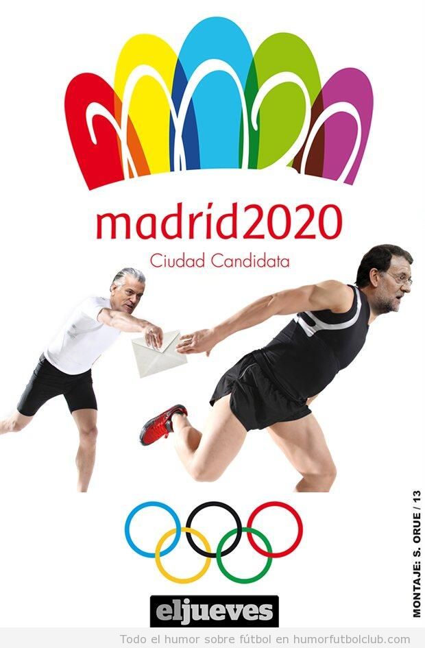 Cartel Madrid 2020, carrera relevo sobres del PP