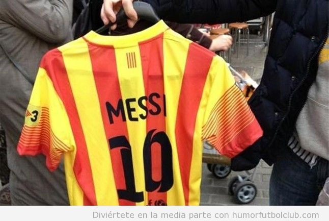 Camiseta visitante, segunda equipación Barça 13-14 con nombre Messi