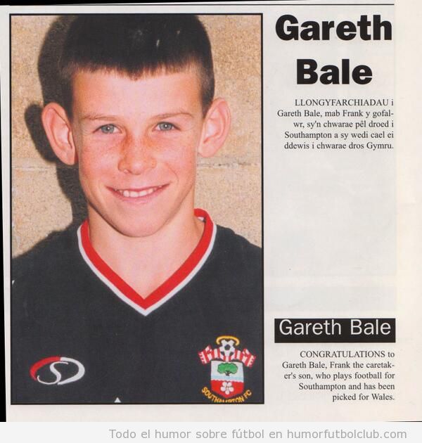 Gareth Bale de niño con orejas grandes