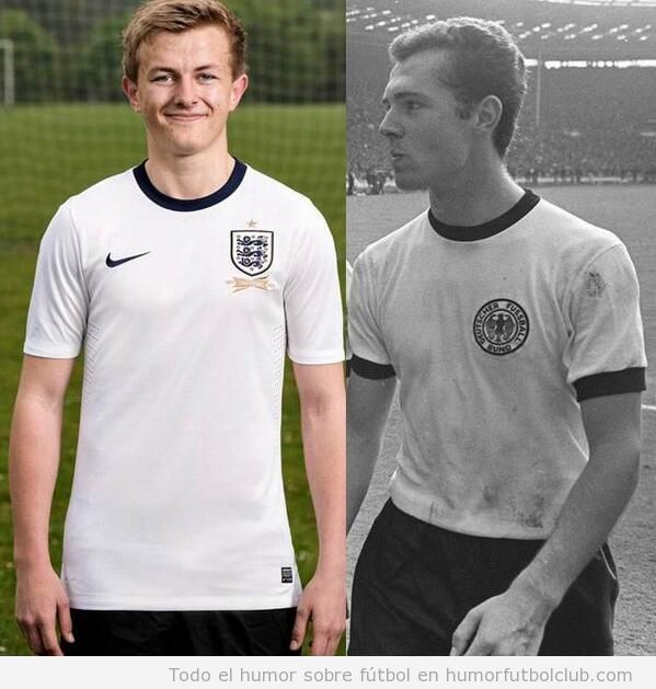 La nueva camiseta de Inglaterra se parece a la de Alemania en 1966