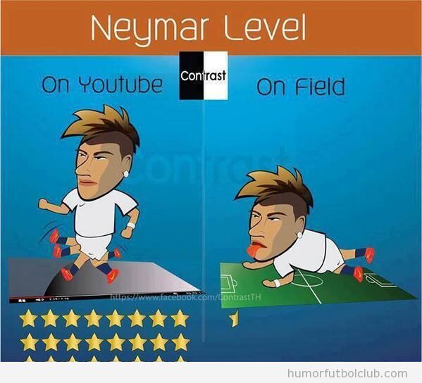 Viñea graciosa, diferencias de Neymar en youtube vs vida real