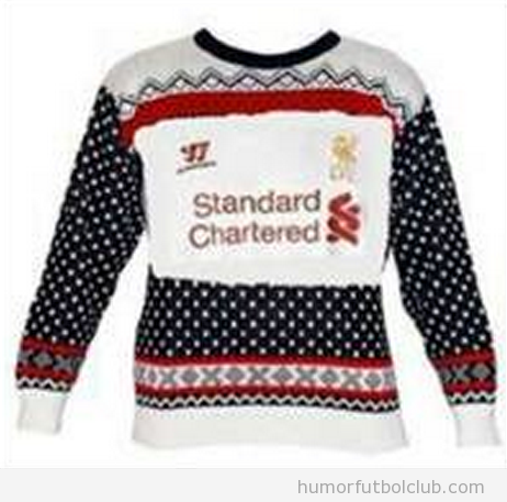 Fotos graciosas, jerseys de Navidad que se parecen a la camiseta Liverpool
