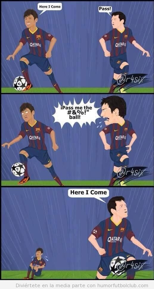 Viñeta divertida sobre lo que pasará en el Barça, Neymar vs Messi