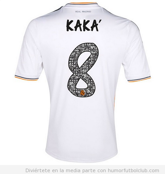 Camiseta del Real Madrid, Kaka y el número 8 hecho con cara de aficionados