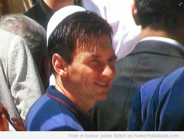 Messi con el gorro judío, el Kipá