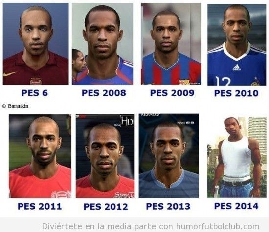 Evolución de Thierry Henry en el videojuego PES