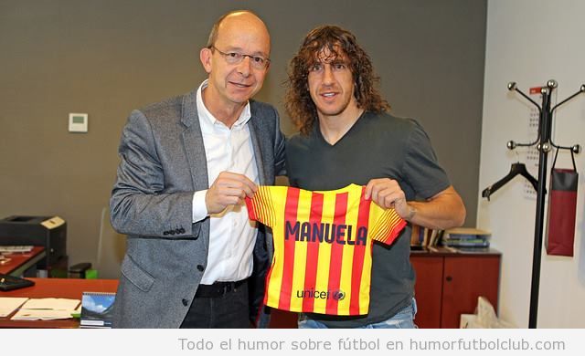 Puyol hace socia del Barça a su hija Manuela y ya tiene camiseta