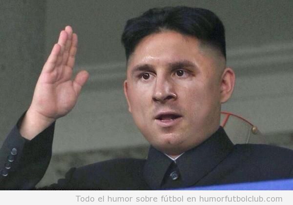 Fotomontaje del nuevo peinado de Messi como si fuese dictador Corea Norte