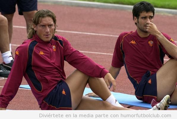 Foto de Toti y Guardiola cuando eran compañeros de equipo en 2002