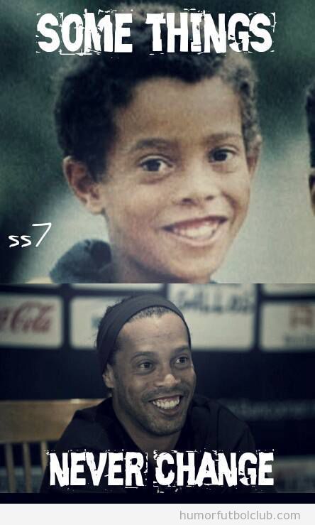 Foto de Ronaldinho de niño con la misma sonrisa