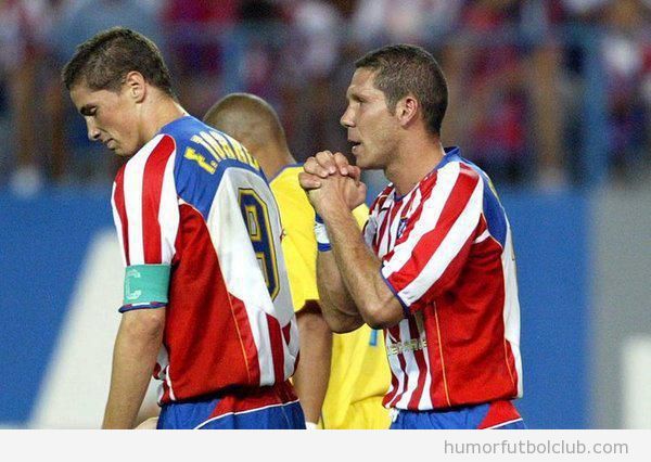 Foto curiosa Torres capitán de Simeone en el Atlético de Madrid